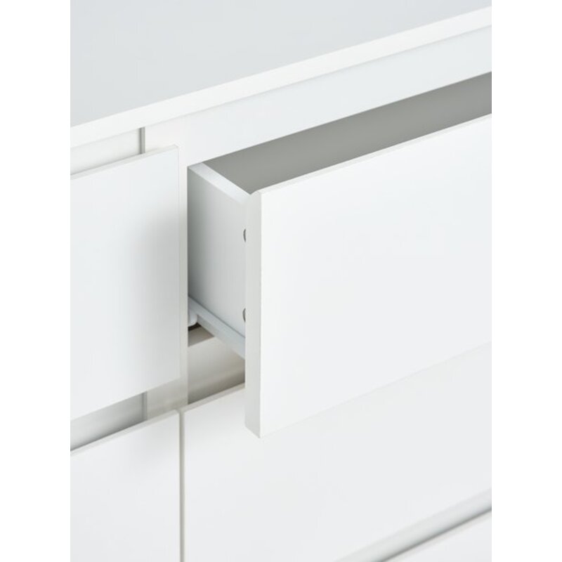 Komoda TANGE 3+3 fioke, bela, 153x72x40 cm - dodatni pogled