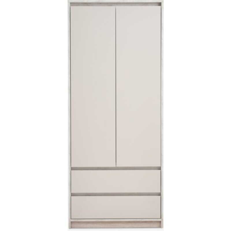 Ormar BILLUND 80x193 cm, 2 vrata i 2 fioke, travertin/bež - dodatni pogled