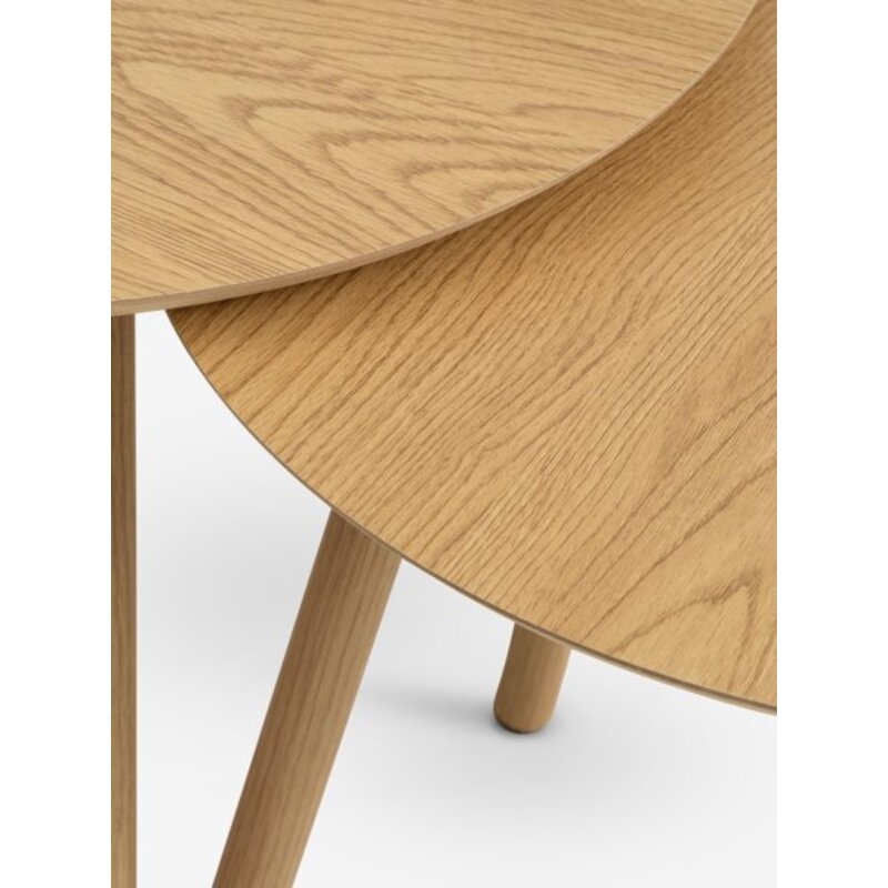 Set stočića MUNKEBO Ø55/Ø45 cm, natur hrast - dodatni pogled