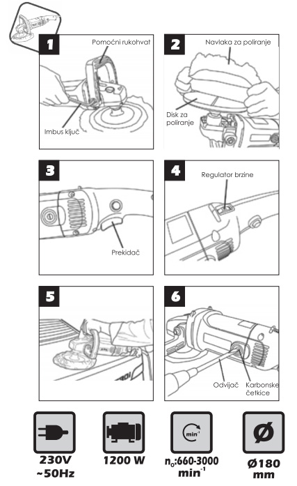Womax mašina za poliranje GP-WP 1200 GREEN POWER 76312000 - dodatni pogled
