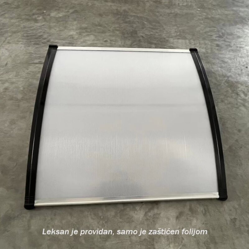 Nadstrešnica 100x100cm Crna Providna 5mm Leksan - dodatni pogled