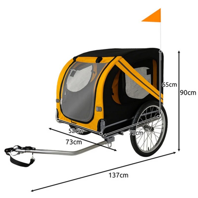 PURLOV Prikolica za Pse i Ljubimce 137x90x73cm, Nosivost 40kg - dodatni pogled