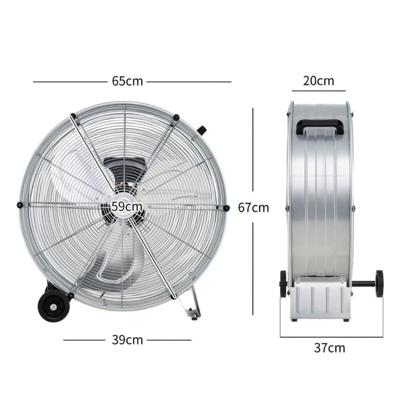 Podni ventilator 65cm 180W, 3 brzine, srebrni - dodatni pogled