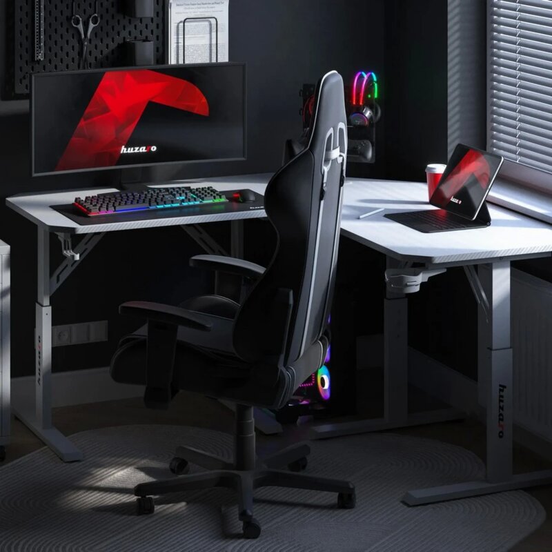 Huzaro Hero 7.3 Podesivi Gaming Sto 140x60cm, Beli - dodatni pogled