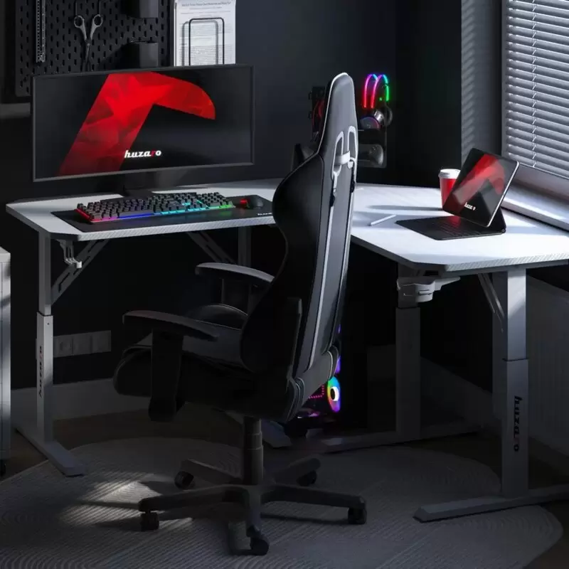 Huzaro Hero 7.3 Podesivi Gaming Sto 140x60cm, Beli