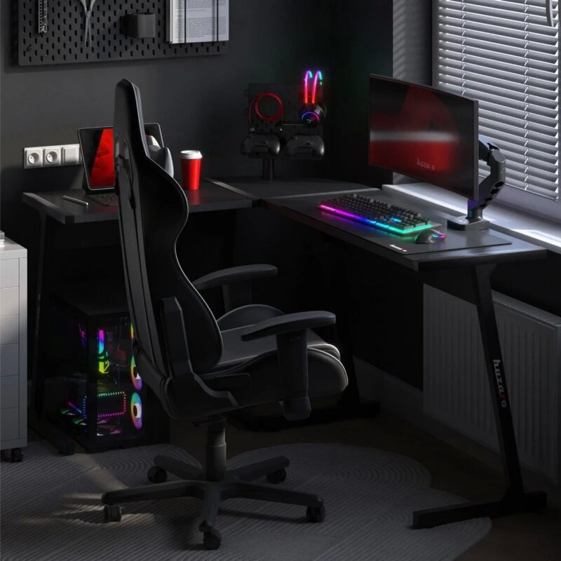 Huzaro Hero 6.0 Ugaoni Gaming Sto, Crni - dodatni pogled