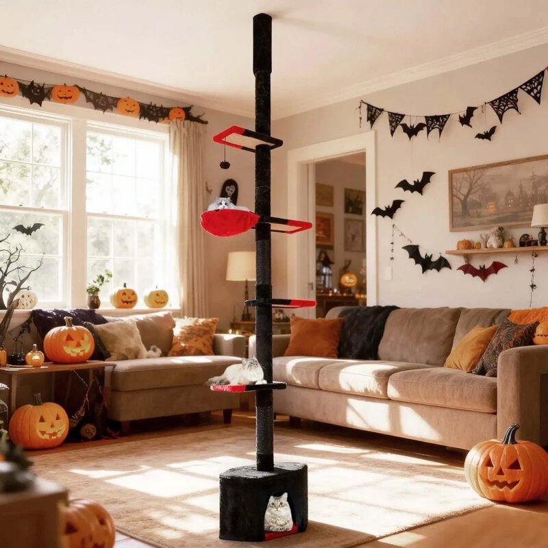 Grebalica i Penjalica za Mačke do Plafona 300cm - Halloween Crna - dodatni pogled