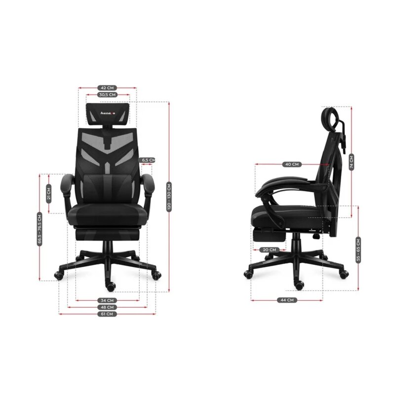 Huzaro Combat 5.0 Crna Gaming Stolica - dodatni pogled