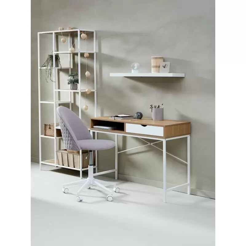 Radni sto TRAPPEDAL 48x95 cm, 1 fioka, topao hrast/bela