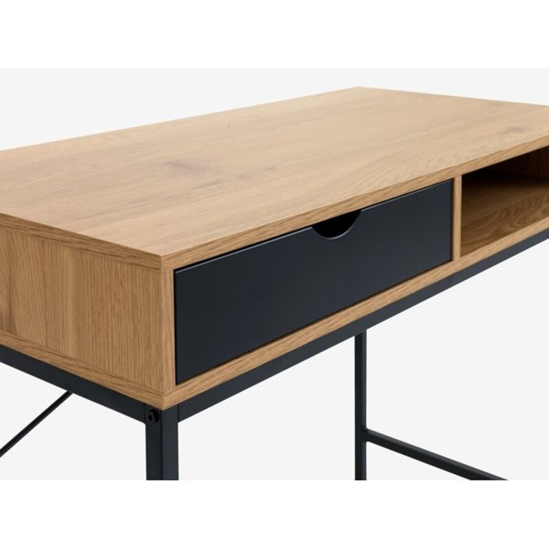 Radni sto TRAPPEDAL 48x95 cm, topao hrast/crna, sa fiokom - dodatni pogled