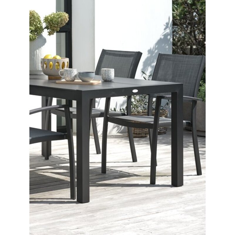 Baštenski sto HAGEN 92x160 cm, sivi, DURAWOOD®/aluminijum - dodatni pogled