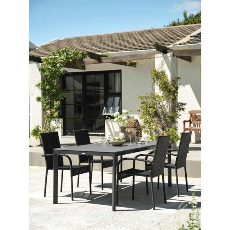 Baštenski sto KUMLA Š95xD200 cm, sivi, sinterovani kamen/aluminijum - dodatni pogled