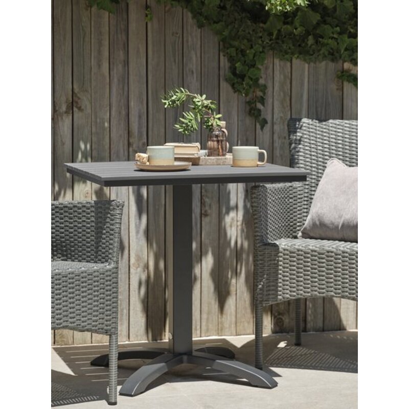 Bistro baštenski stočić HOBRO 70x70 cm, aluminijum, siva - dodatni pogled