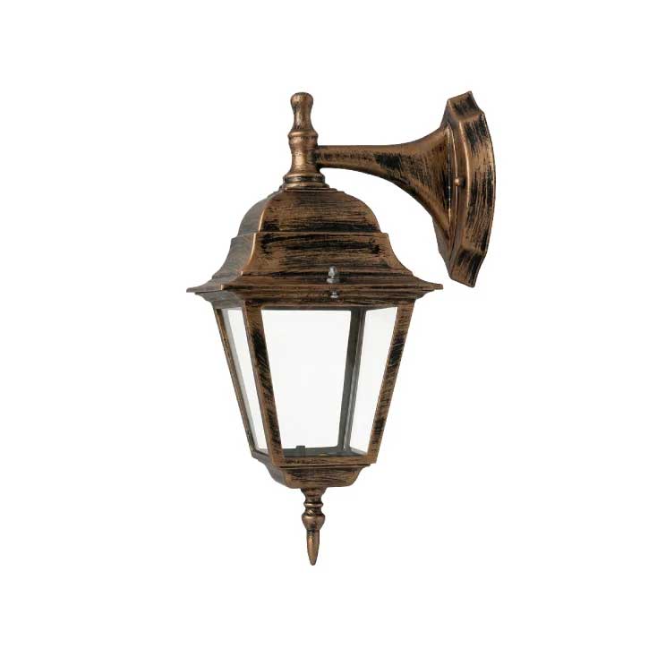 Zidna lampa u obliku fenjera E27 IP44 bronza - dodatni pogled