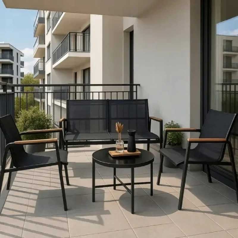 Baštenska garnitura za 4 osobe Roma Black - dodatni pogled