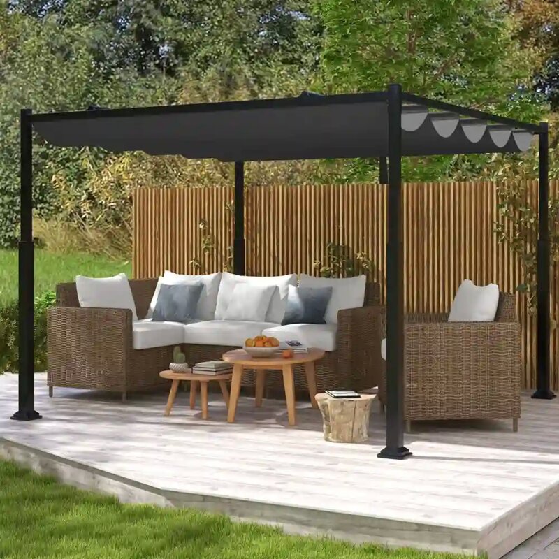 Venturo Prestige 3x3m Siva Pergola - Čelična Konstrukcija sa Uvlačivom Nadstrešnicom - dodatni pogled