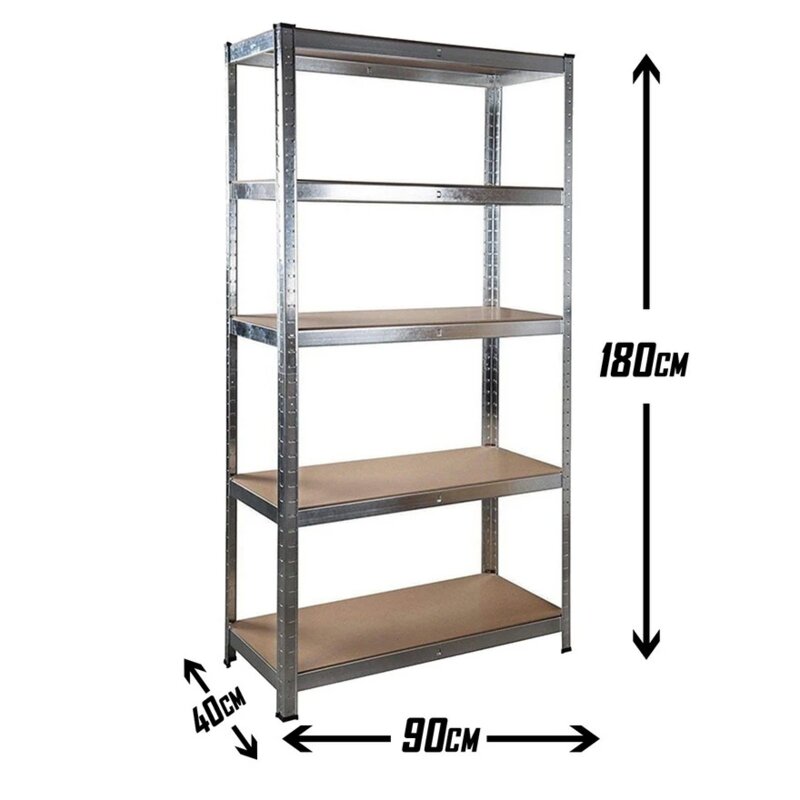 SuperHome Metalna Montažna Polica 180x90x40 cm, Nosivost 875 kg - dodatni pogled