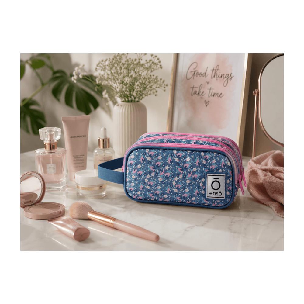 Ženski neseser sa 3 pregrade Enso Fleur blue 98747 - dodatni pogled
