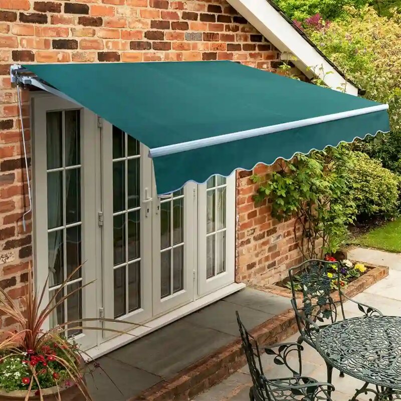 Tenda za terasu 3x2m, zelena, aluminijumski okvir - dodatni pogled