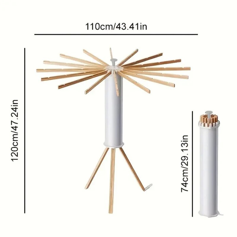 SuperHome Stojeća Sklopiva Sušilica za Veš Bambus KBM-001, 112 x 112 cm - dodatni pogled