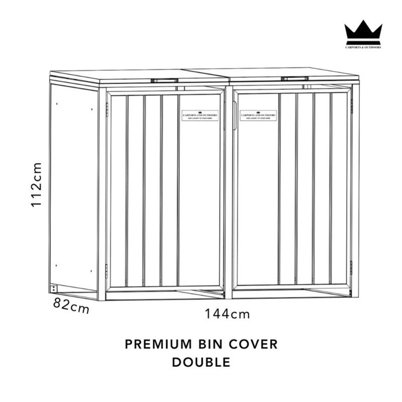 Metalna kućica za kante za smeće 144x82x112 cm, antracit - dodatni pogled