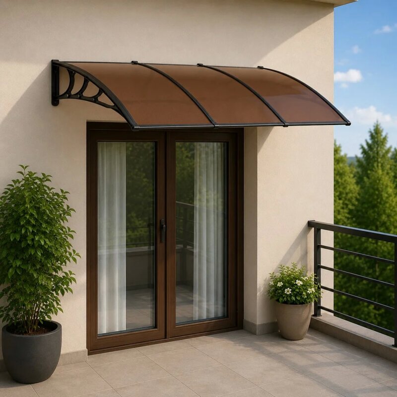 Aluminijumska Nadstrešnica 300x120cm, Crna/Bronza, 5mm - dodatni pogled