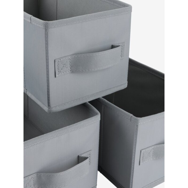 Korpa za odlaganje sa ručkama, set od 3 kom – 14x28x13cm, siva - dodatni pogled