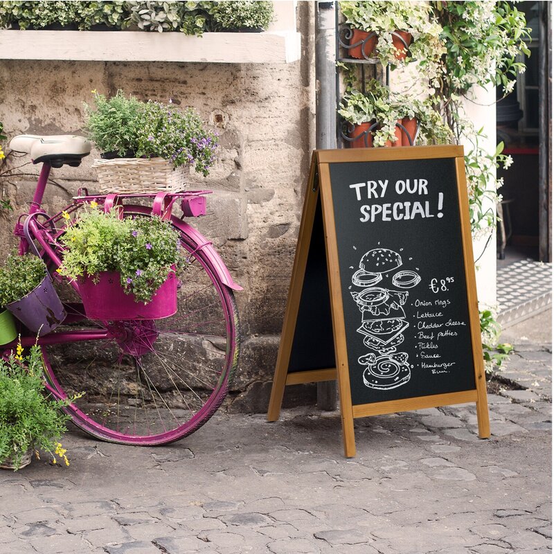 A-tabla za pisanje kredom METRO PROFESSIONAL, crna, 125 x 69 x 56,3 cm - dodatni pogled