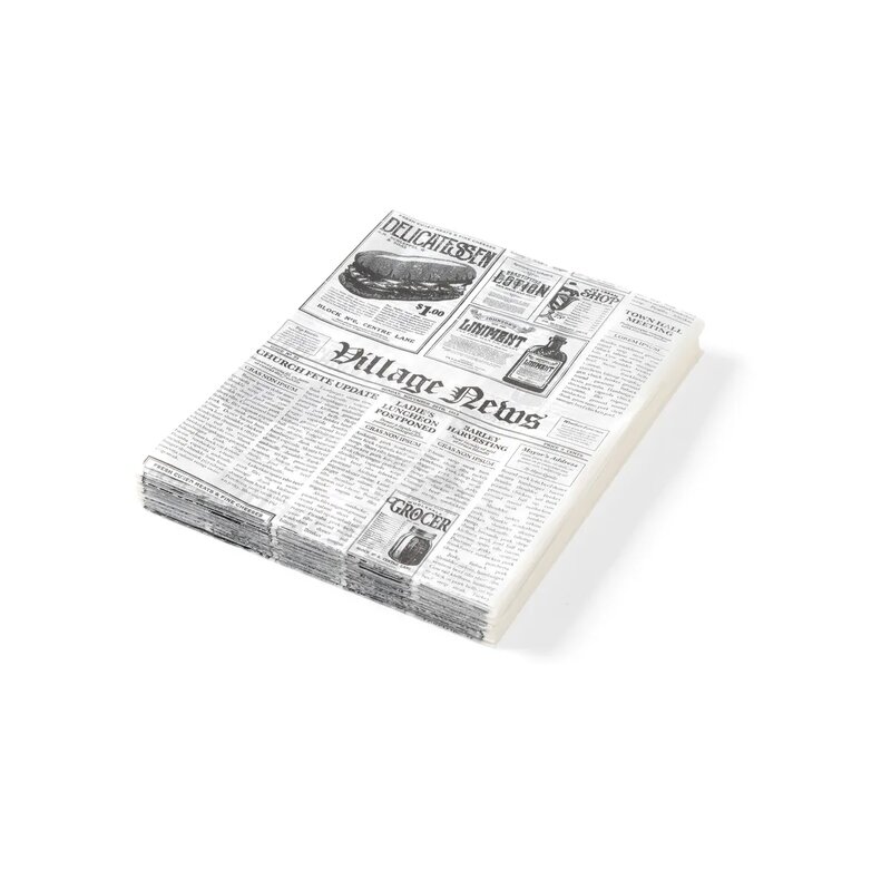 Hendi dekorativni masni papir za serviranje hrane „Newspaper print“ 200x250mm - 500 komada - dodatni pogled