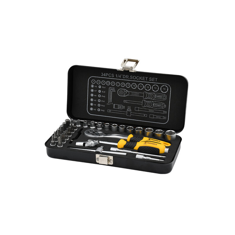 Bomber set gedora i bitova 1/4" 34 komada sa metalnom kutijom (084147) - dodatni pogled