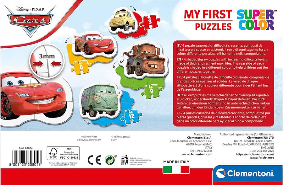 Moje prve puzzle slagalice 4u1 Disney Cars Clementoni 20804 - dodatni pogled