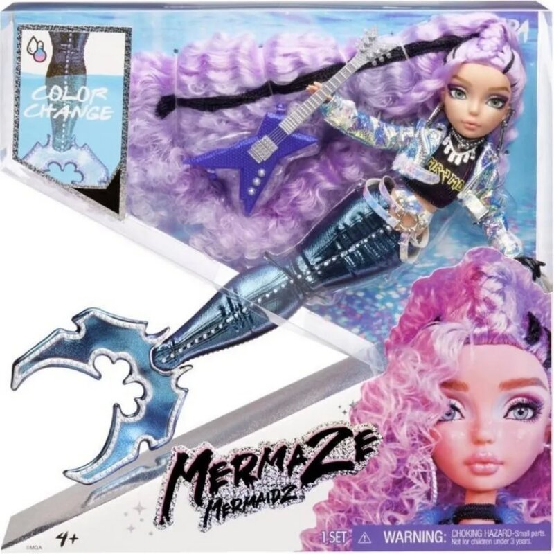 Lutka sirena Mermaze Mermaidz "Slumber Party" – rep menja boju u vodi - dodatni pogled