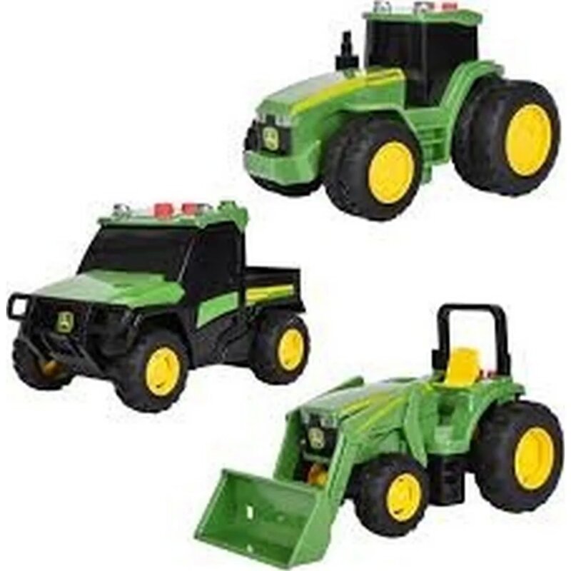 John Deere Mini Traktori - Set od 3 Igračke sa Svetlom i Zvukom - dodatni pogled