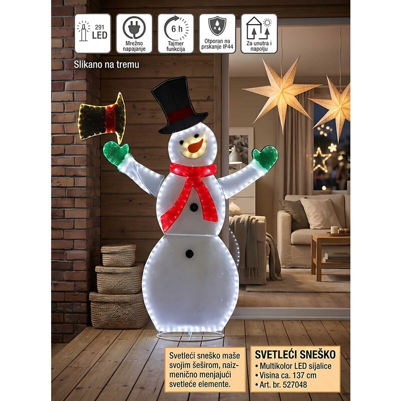 Sneško Belić Sa Animacijom Led figura 137 X 114 X 36 cm - dodatni pogled