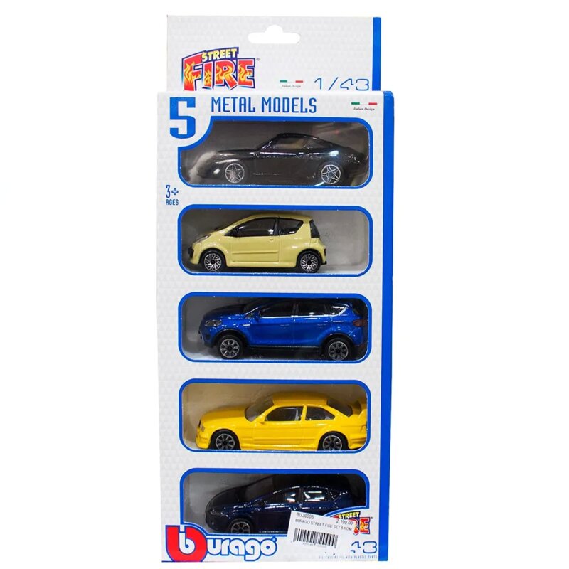 Burago Street Fire Set 5 Metalnih Automobila 1:43 - dodatni pogled