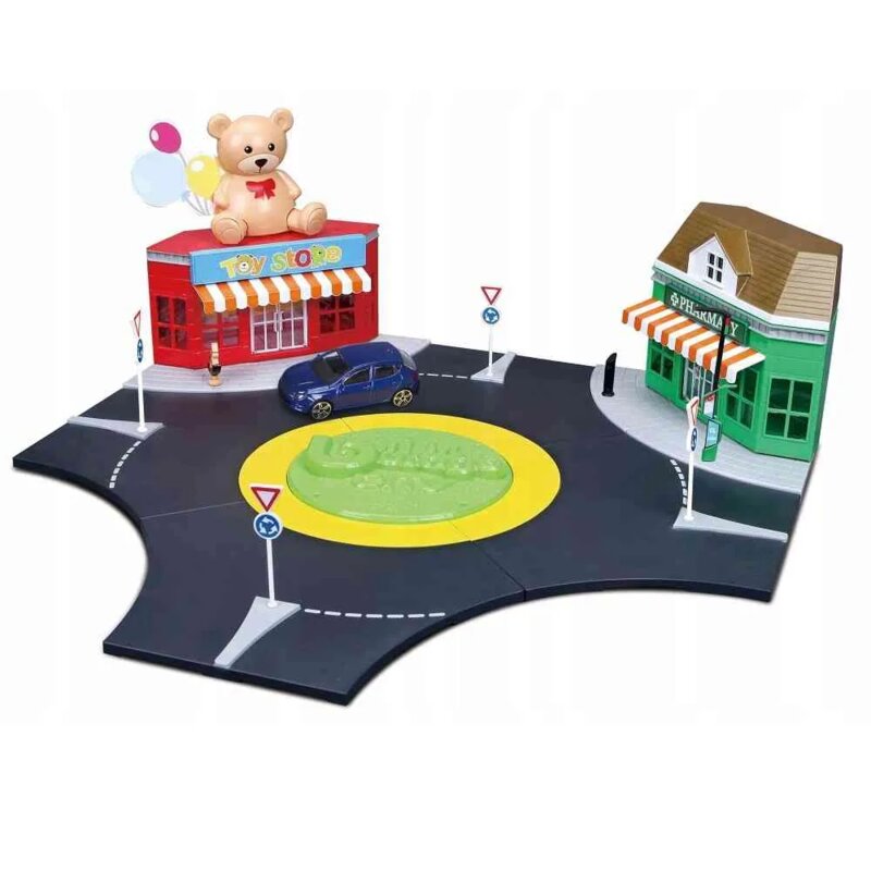 Burago City Set za igru – kružni tok sa automobilom 1:43 - dodatni pogled
