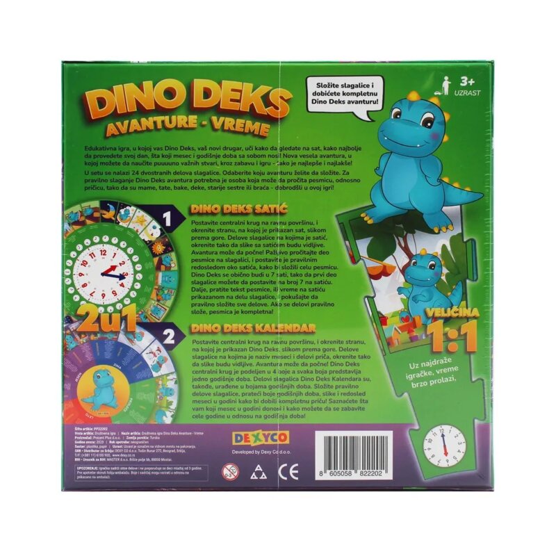 Dino Deks – Edukativna Igra za Učenje Sata, Dana i Godišnjih Doba - dodatni pogled