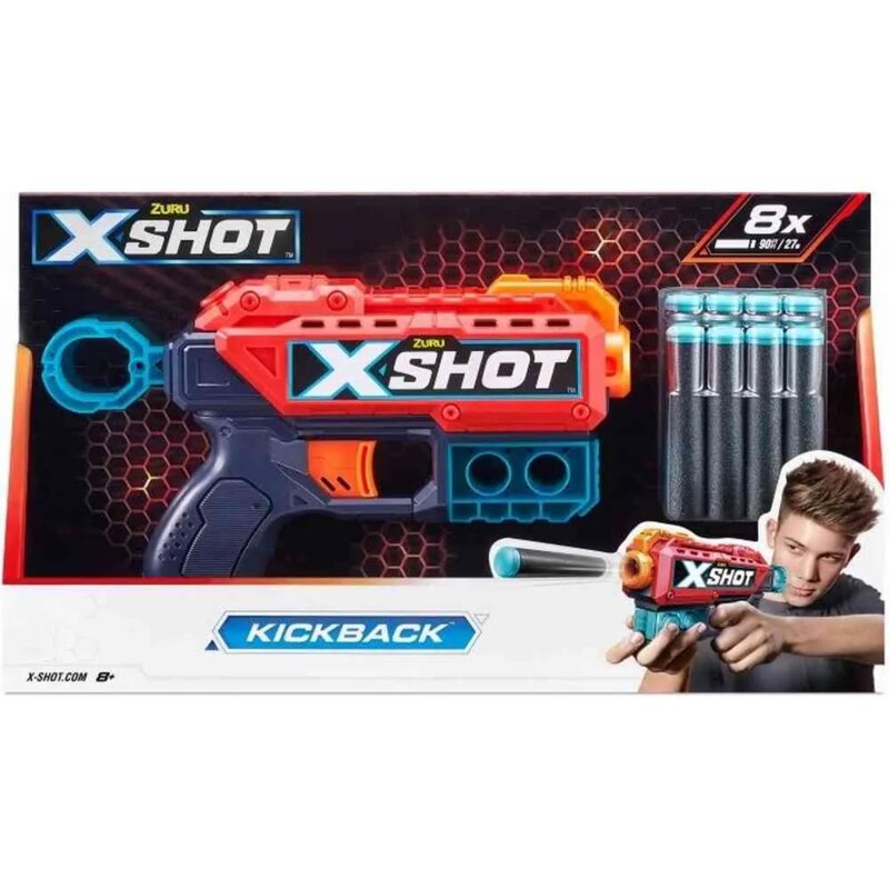 X-Shot Kickback Blaster – pištolj na strelice za decu 8+ - dodatni pogled
