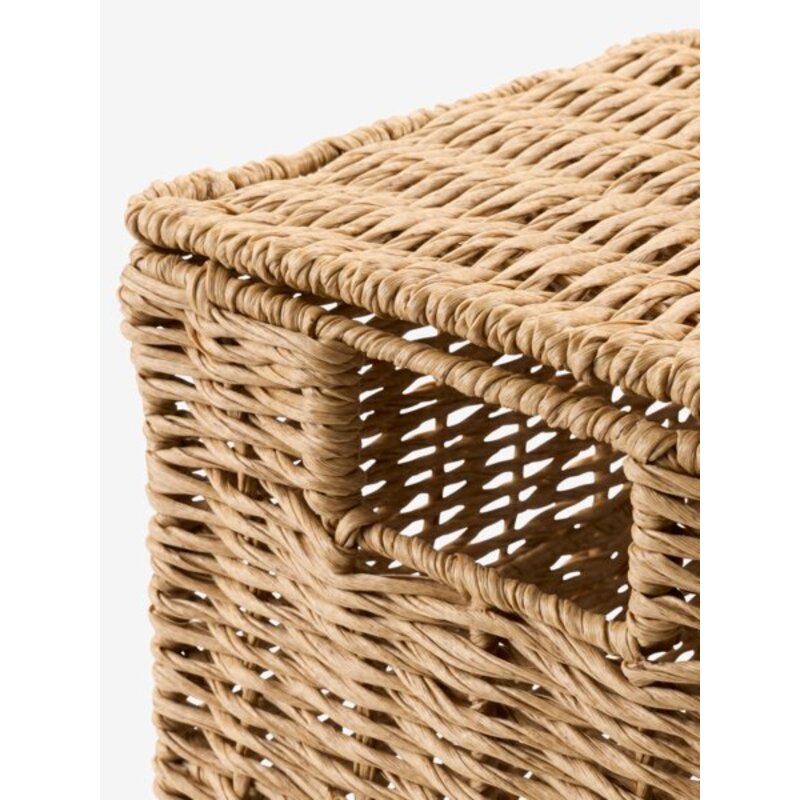 Velika pletena korpa sa poklopcem Š25xD41xV32cm Natur - dodatni pogled