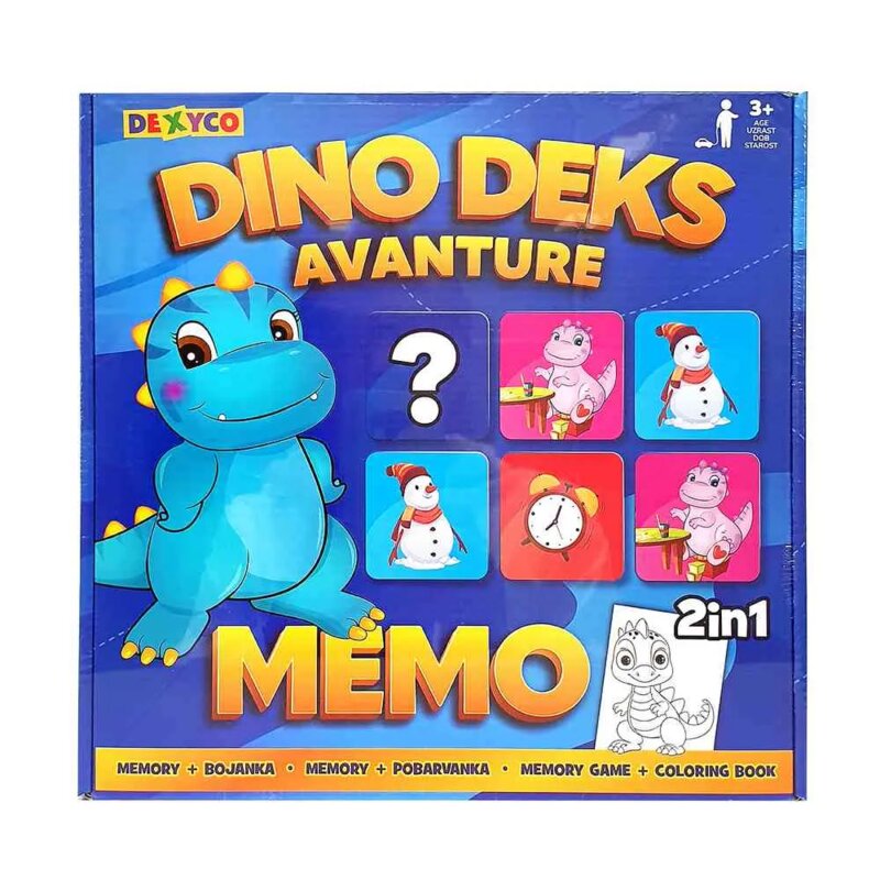Dino Deks Avanture – Memo igra pamćenja sa bojankom - dodatni pogled