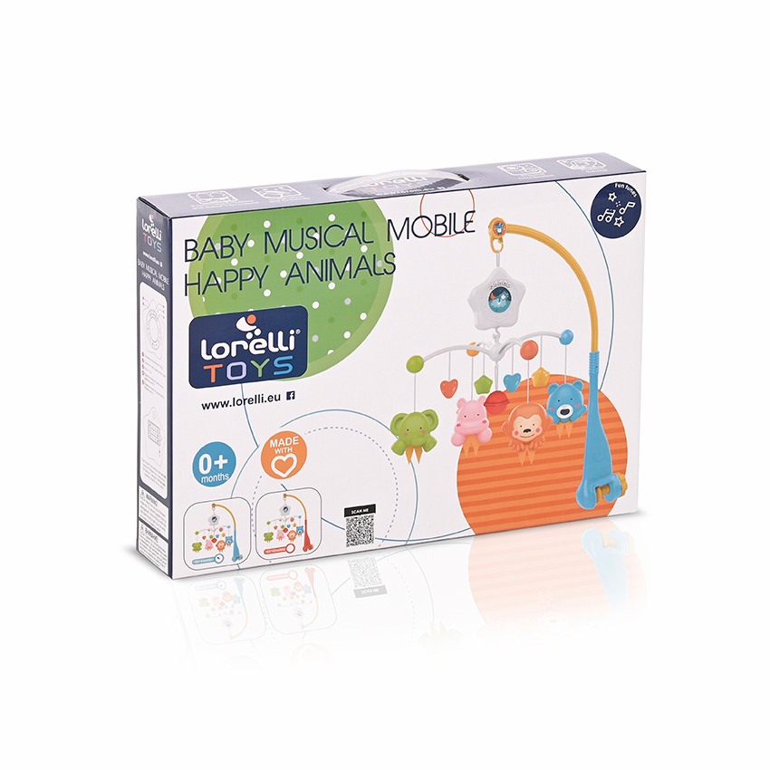 Lorelli Muzička vrteška za bebin krevetac Happy Animals orange 10310260002 - dodatni pogled
