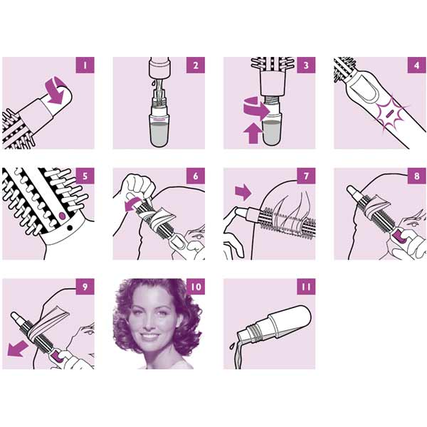 Styler AQUA SATIN CURL Philips HP 4640 - električna četka za uvijanje kose - dodatni pogled