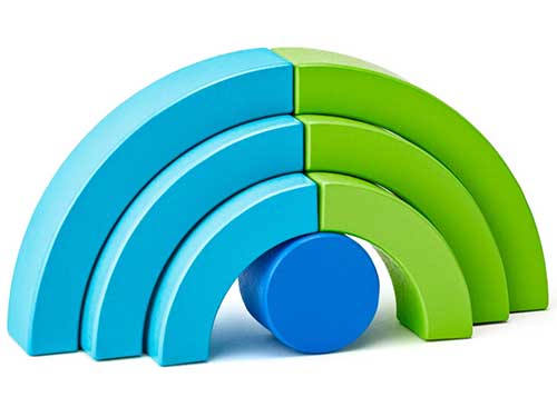 WOODY Didaktička igračka Drveni krugovi Duga 91994 - dodatni pogled