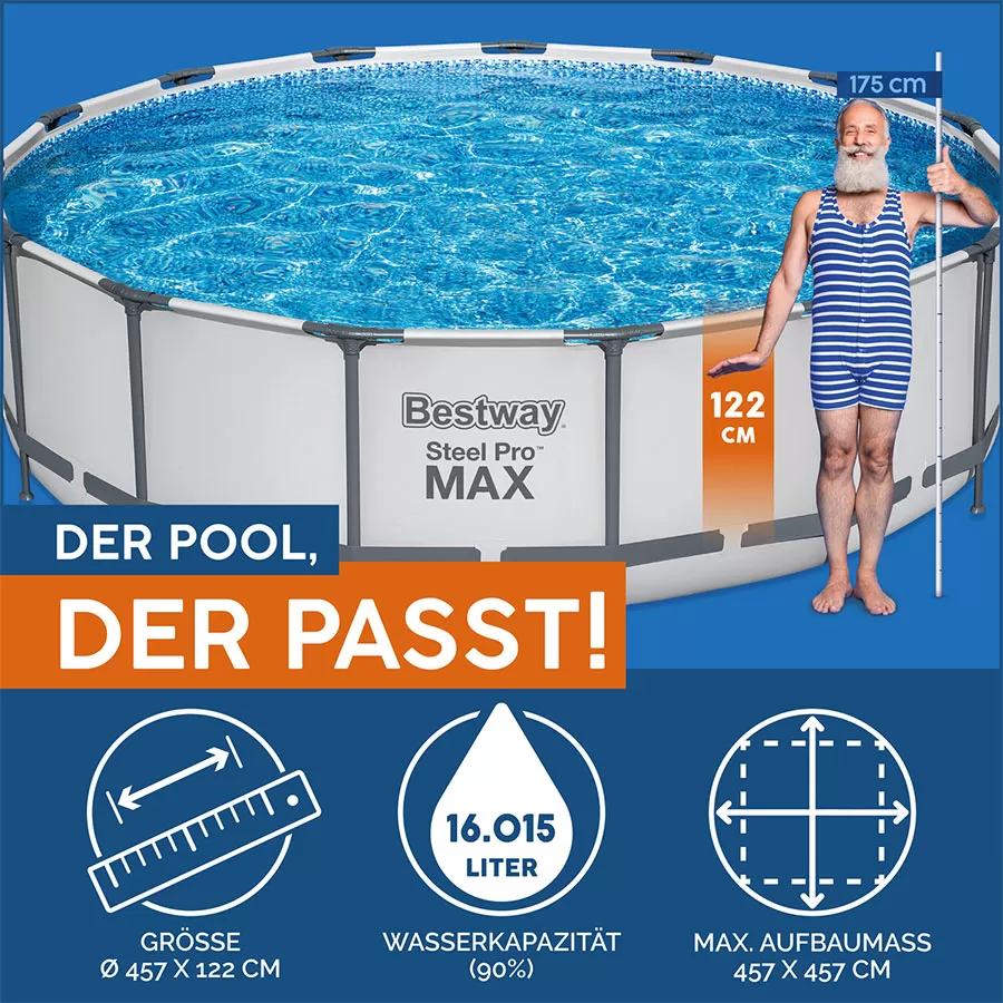 Nadzemni Bazen Sa Kompletnom Opremom Steel Frame 457 x 122 cm - Bestway 56438