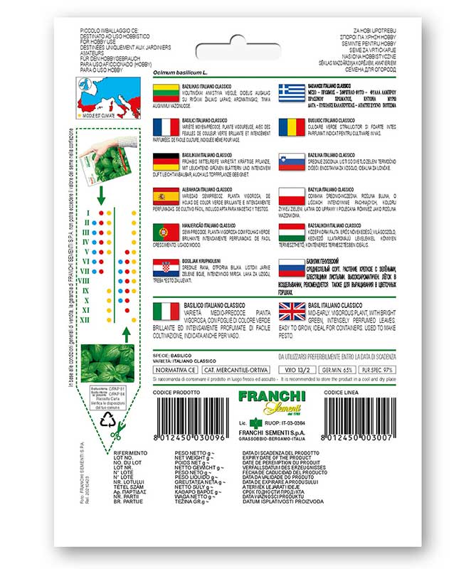 Seme 5 kesica Bosiljak krupnolisni Franchi Sementi Virimax - dodatni pogled