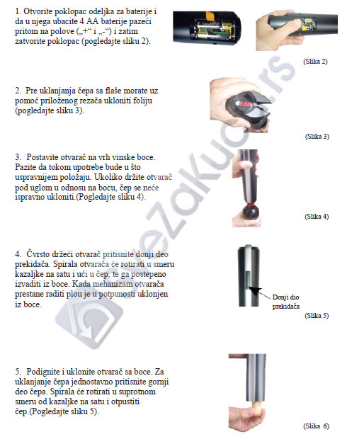Električni otvarač vinskih flaša WO-101B - dodatni pogled