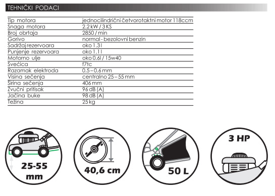 Benzinska kosilica za travu WBM351 78535190 - dodatni pogled