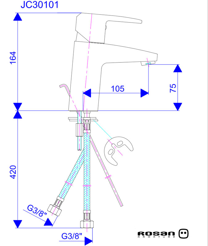 Rosan Cubo Slavina Za Lavabo JC30101 - dodatni pogled