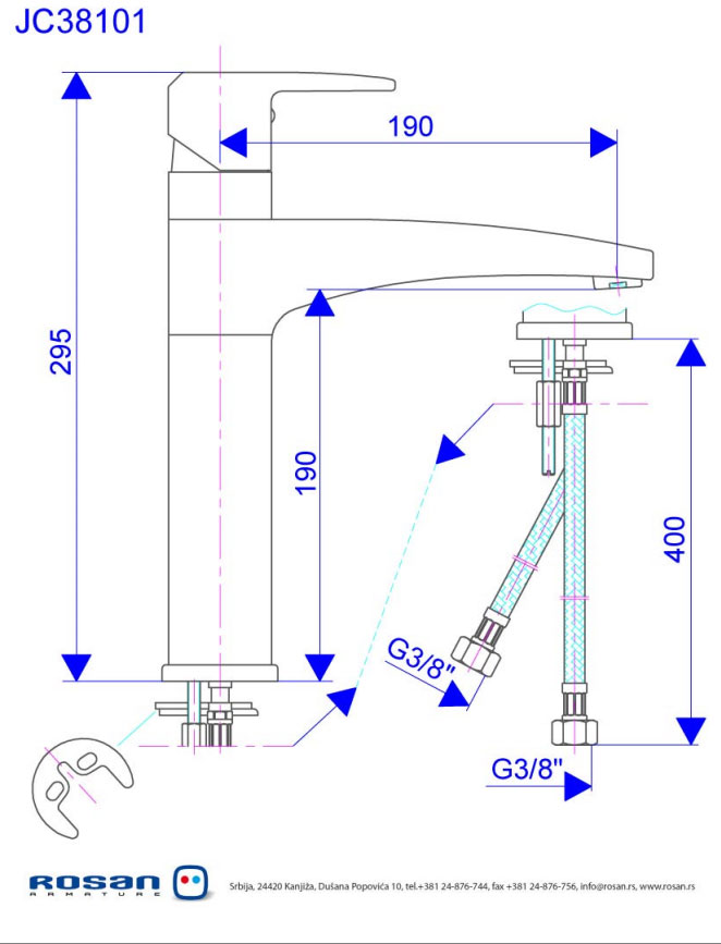 Rosan Cubo Baterija Za Sudoperu JC38101 - dodatni pogled
