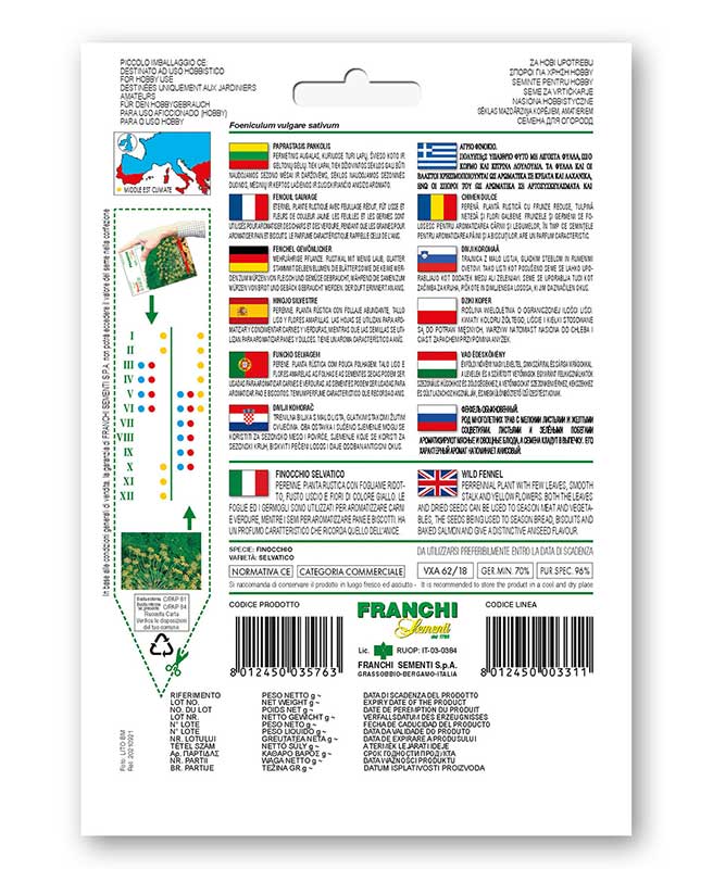 Začinska biljka Komorač seme 5 kesica Franchi Sementi Virimax - dodatni pogled